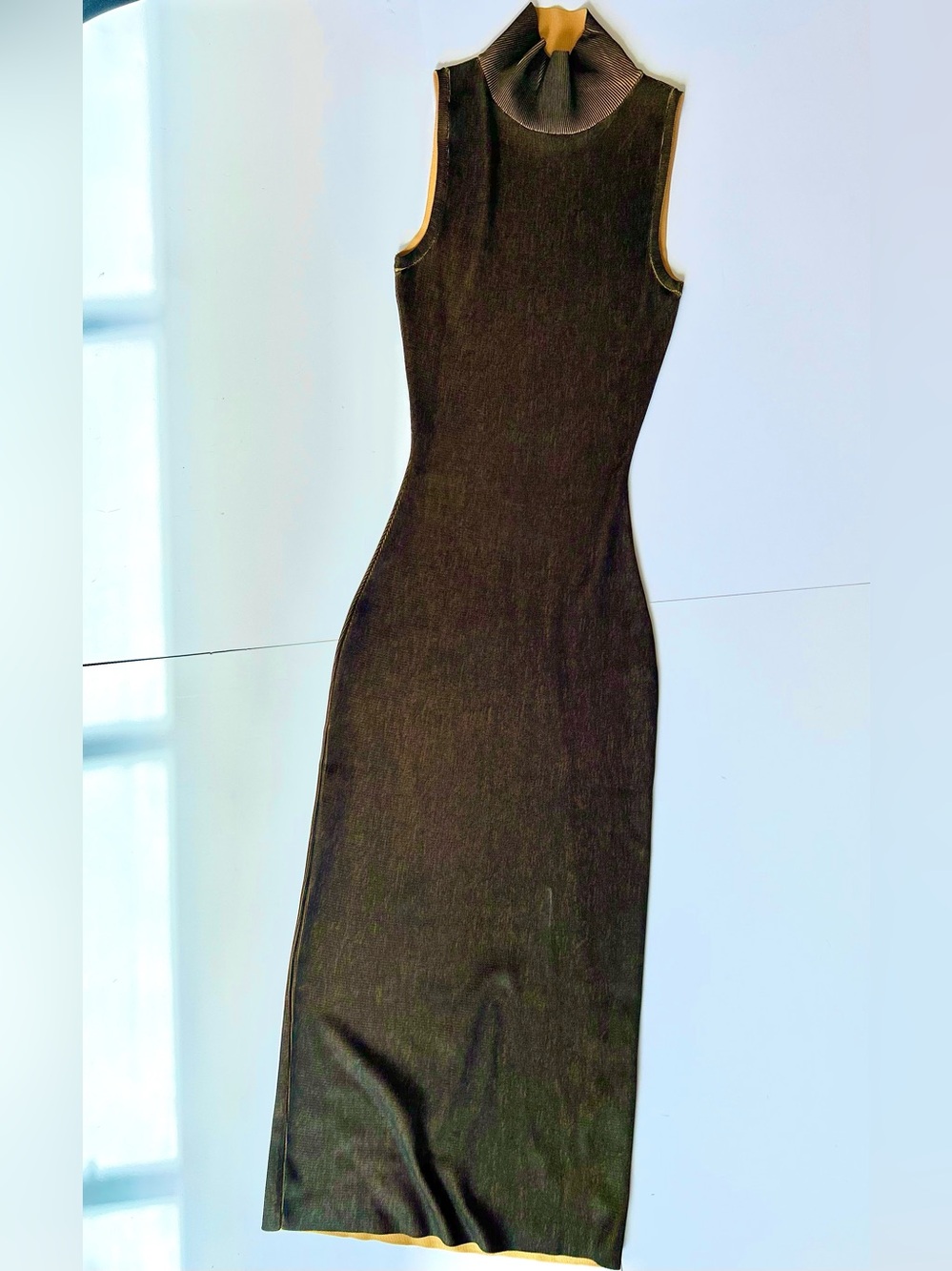 ZARA Ribbed Maxi Dress in Brown Size XS Like New